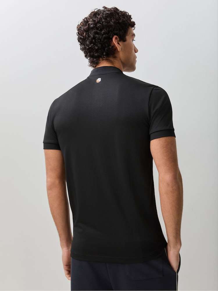 BOSS Black Stripe Detail Tennis Polo Shirt - Image 2 of 6