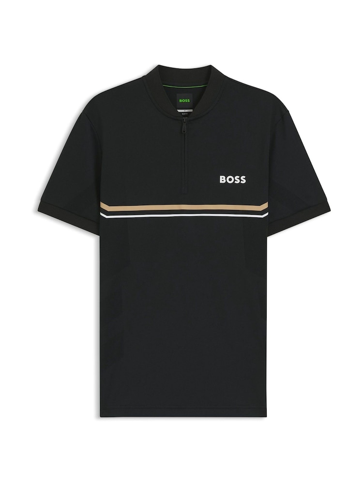 BOSS Black Stripe Detail Tennis Polo Shirt - Image 6 of 6