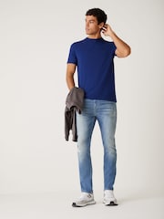 BOSS Blue Regular Fit Logo T-Shirt - Image 2 of 5