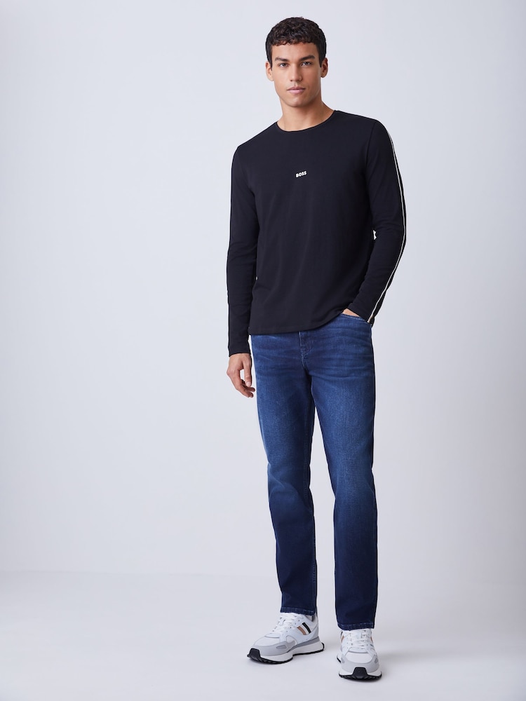 BOSS Black Unique Logo Long Sleeve T-Shirt - Image 2 of 4 BOSS Black Unique Logo Long Sleeve T-Shirt - Image 2 of 4