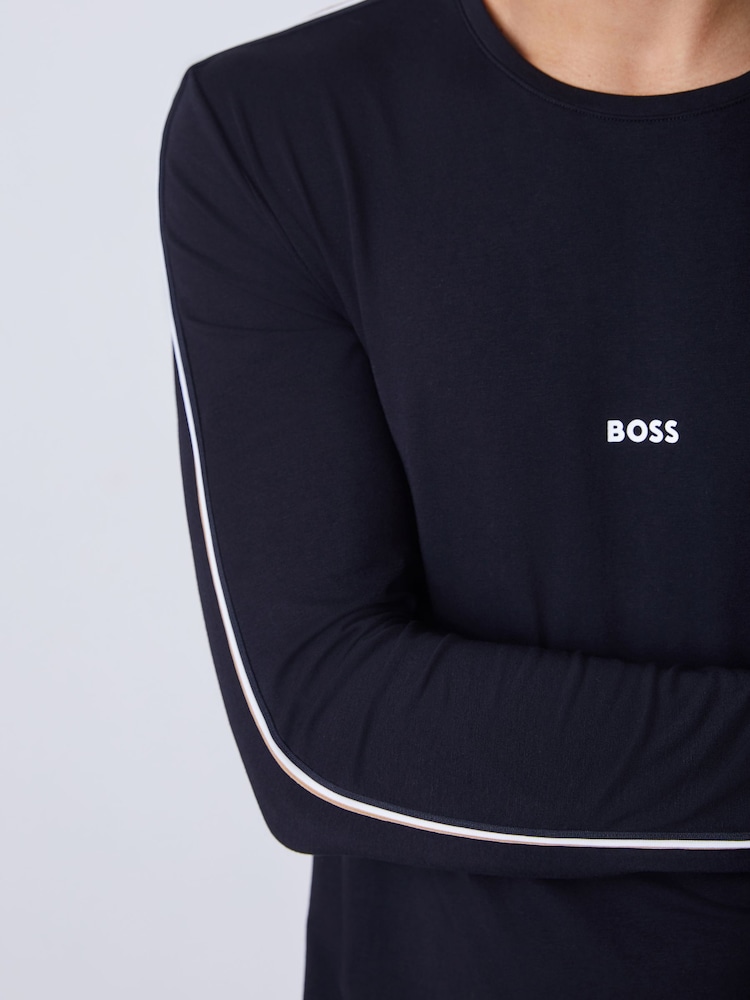BOSS Black Unique Logo Long Sleeve T-Shirt - Image 4 of 4 BOSS Black Unique Logo Long Sleeve T-Shirt - Image 4 of 4