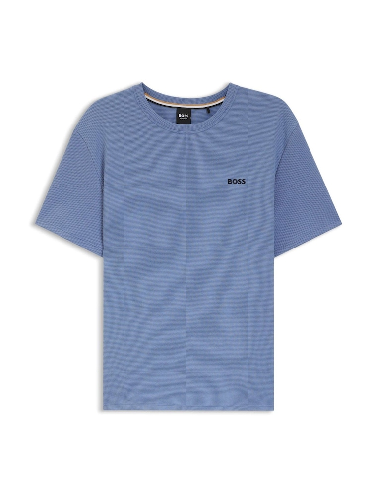BOSS Blue Logo Regualr-Fit Waffle T-Shirt - Image 1 of 1 BOSS Blue Logo Regualr-Fit Waffle T-Shirt - Image 1 of 1