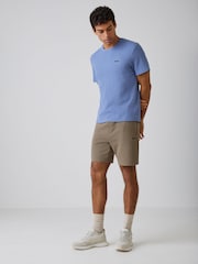 أزرق - تيشرت بقصّة عادية ونسيج مزركش من BOSS - صورة 2 من 5