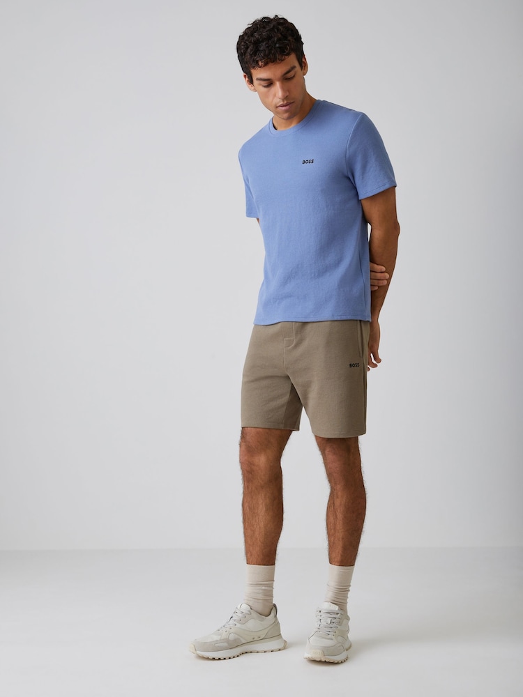 Albastru - BOSS Logo Regualr-Fit Waffle T-Shirt - Imaginea 2 din 5 Albastru - BOSS Logo Regualr-Fit Waffle T-Shirt - Imaginea 2 din 5