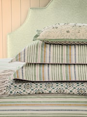 Joules Cream Green Country Tiles Throw - Image 2 of 4