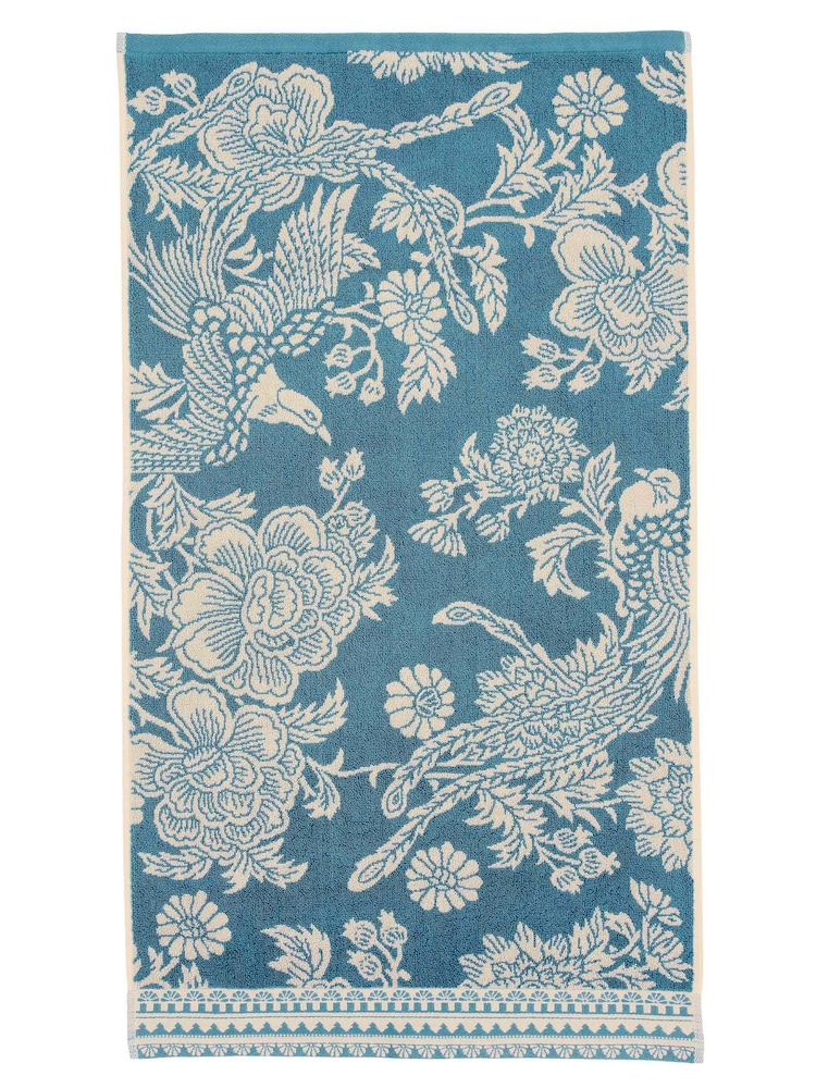 Joules Teal Hidcote Birds Towel - Image 4 of 4 Joules Teal Hidcote Birds Towel - Image 4 of 4