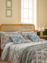 Joules Cream Multi Palm Geo Duvet Cover and Pillowcase Set - Image 1 of 5