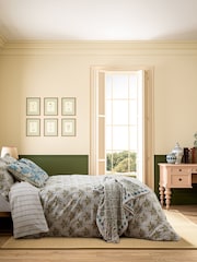 Joules Cream Multi Palm Geo Duvet Cover and Pillowcase Set - Image 2 of 5