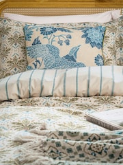 Joules Cream Multi Palm Geo Duvet Cover and Pillowcase Set - Image 3 of 5