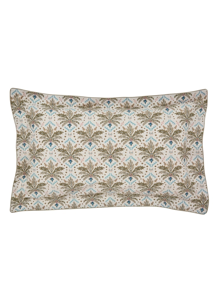 Joules Cream Multi Palm Geo Duvet Cover and Pillowcase Set - Image 5 of 5