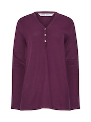 Long Tall Sally Red Long Sleeve Waffle Pyjamas Top - Image 6 of 6