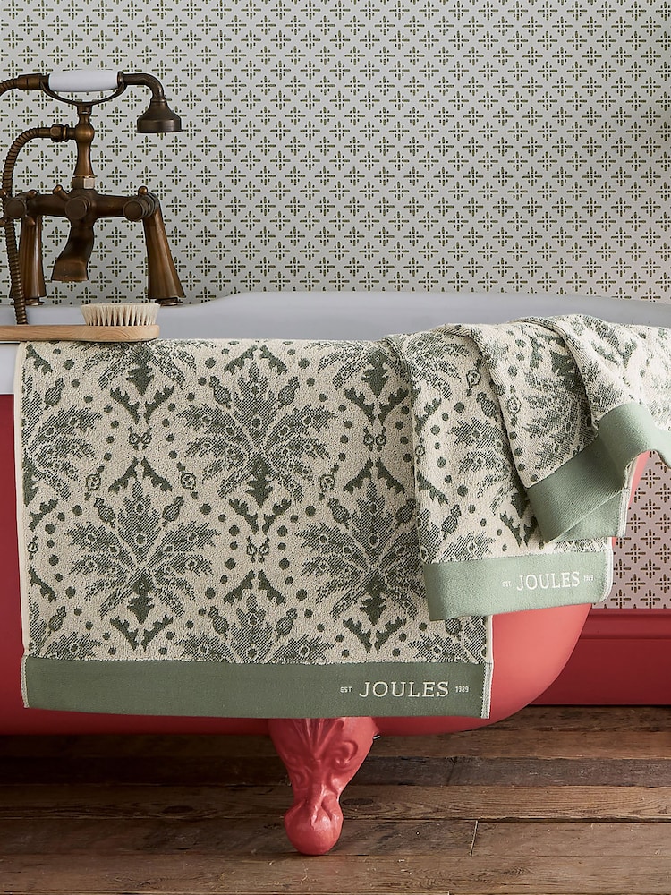 Joules Green Palm Geo Towel - Image 1 of 3