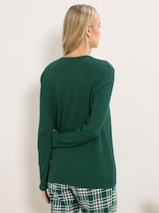 Long Tall Sally Green Long Sleeve Waffle Pyjamas Top - Image 3 of 5