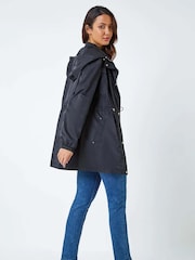 Roman Black Shower Resistant Longline Jacket - Image 3 of 5