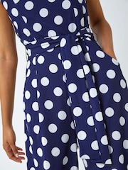 Roman Blue Spot Print Belted Jumpsuit - Image 5 of 5