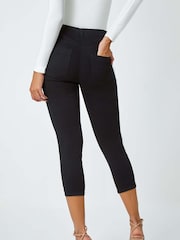 Roman Black Cropped Stretch Denim Leggings - Image 2 of 5