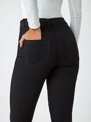 Roman Black Cropped Stretch Denim Leggings - Image 3 of 5