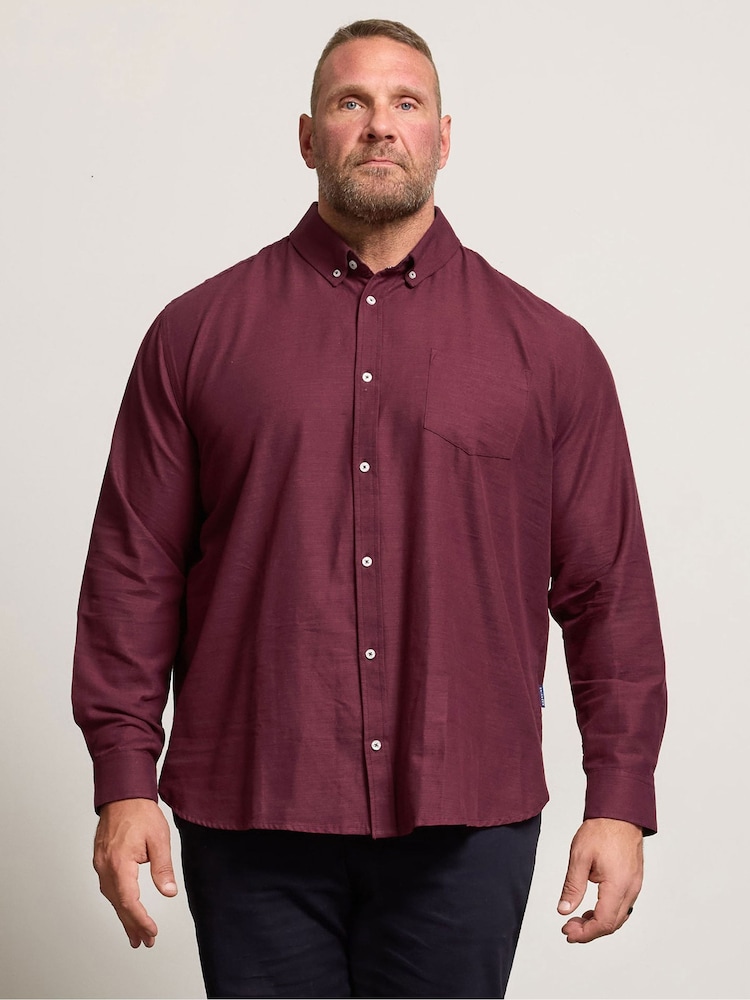BadRhino Big & Tall Red Long Sleeve Slub Shirt - Image 1 of 6