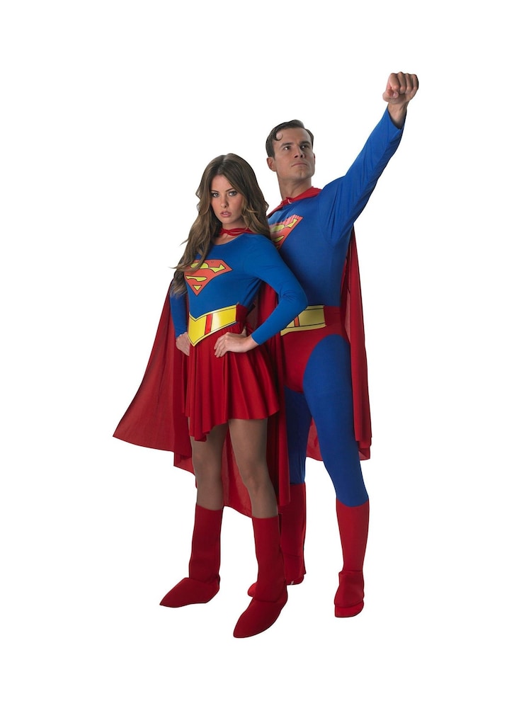 DC Blue/Red Adult Superman Fancy Costume Dress - Image 2 of 2 DC Blue/Red Adult Superman Fancy Costume Dress - Image 2 of 2