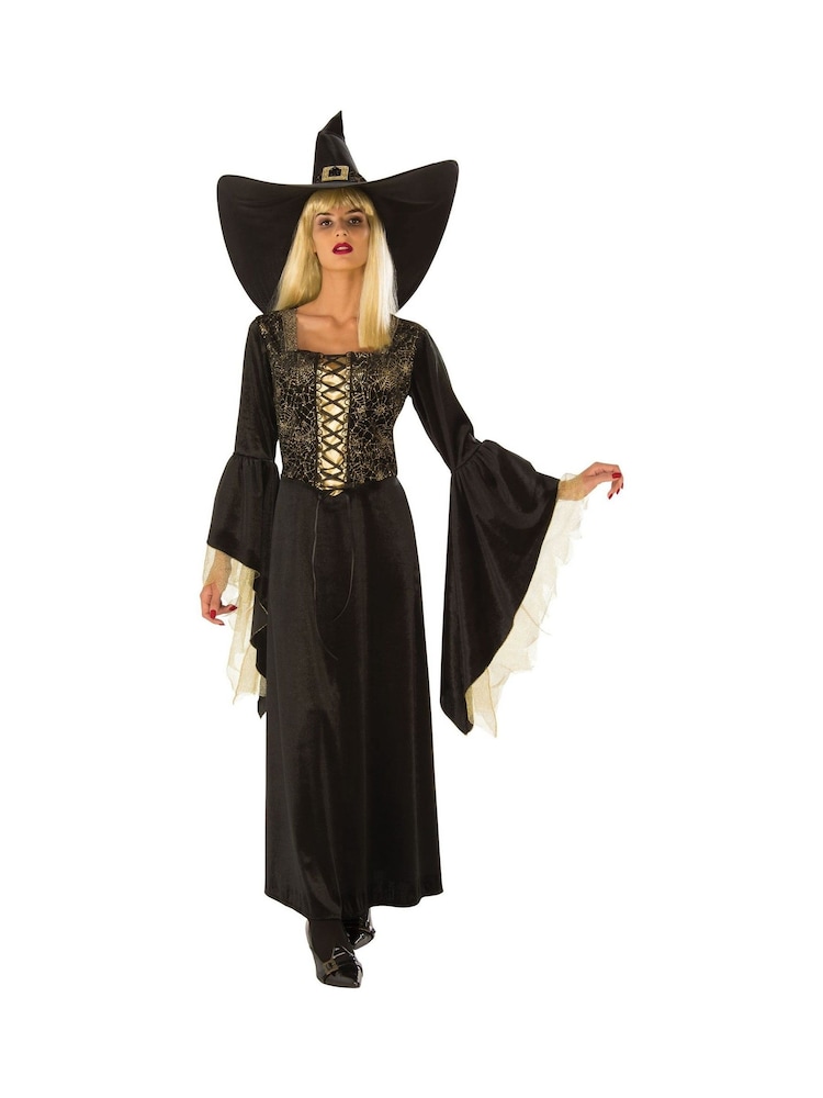 Rubies Black and  Gold Golden Web Witch Adult Fancy Costume Dress - Image 1 of 1