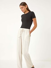 Roman Natural Full Length Linen Trousers - Image 3 of 5