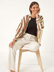Roman Natural Full Length Linen Trousers - Image 4 of 5