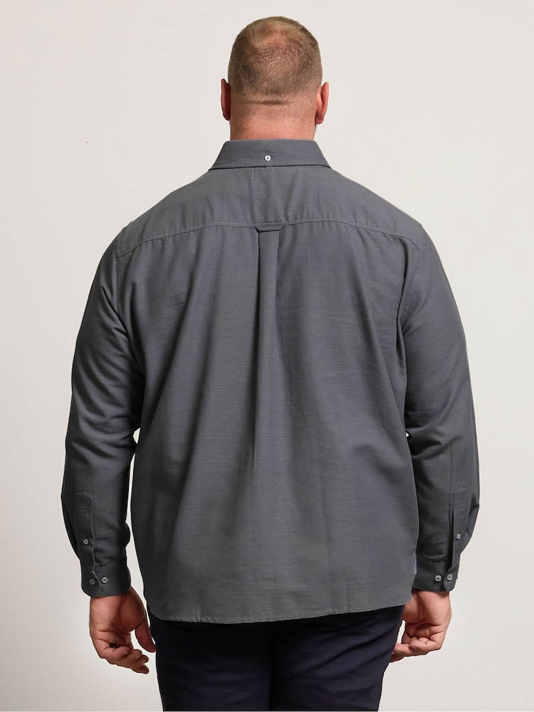BadRhino Big & Tall Grey Long Sleeve Slub Shirt - Image 2 of 6