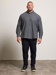 BadRhino Big & Tall Grey Long Sleeve Slub Shirt - Image 4 of 6
