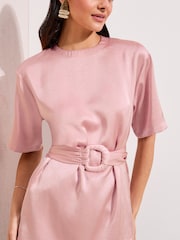 Rosa - Friends Like These Kortermet Bluse med Knust Satengspenne - Bilde 3 av 4