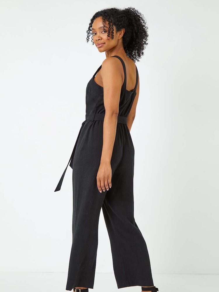 Roman Petite Sleeveless Linen Jumpsuit - Imagen 2 de 5 Roman Petite Sleeveless Linen Jumpsuit - Imagen 2 de 5