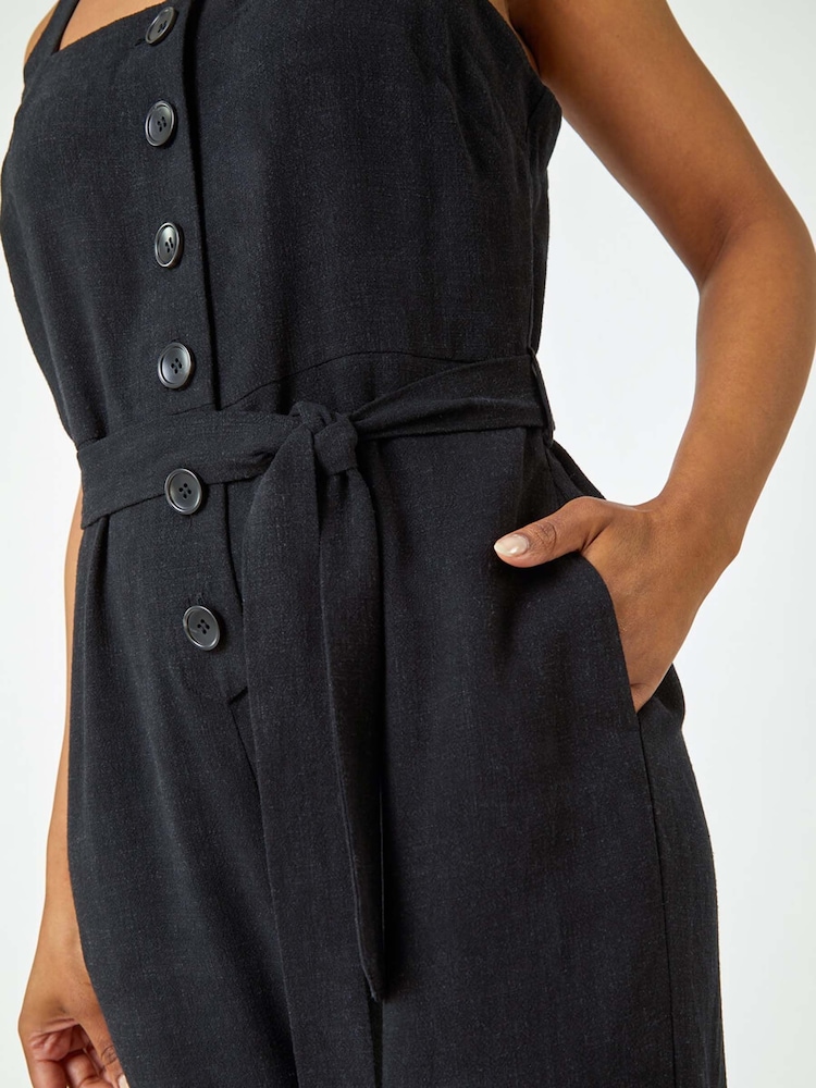 Roman Petite Sleeveless Linen Jumpsuit - Imagen 5 de 5 Roman Petite Sleeveless Linen Jumpsuit - Imagen 5 de 5