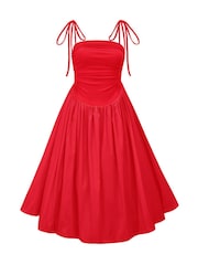 Amy Lynn Red Alexa Puffball Cotton Midi Dress - Image 2 of 2