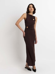 Amy Lynn Brown Harlie Soft Jersey Heart Cut Out Maxi Dress - Image 1 of 4