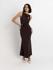 Amy Lynn Brown Harlie Soft Jersey Heart Cut Out Maxi Dress - Image 3 of 4