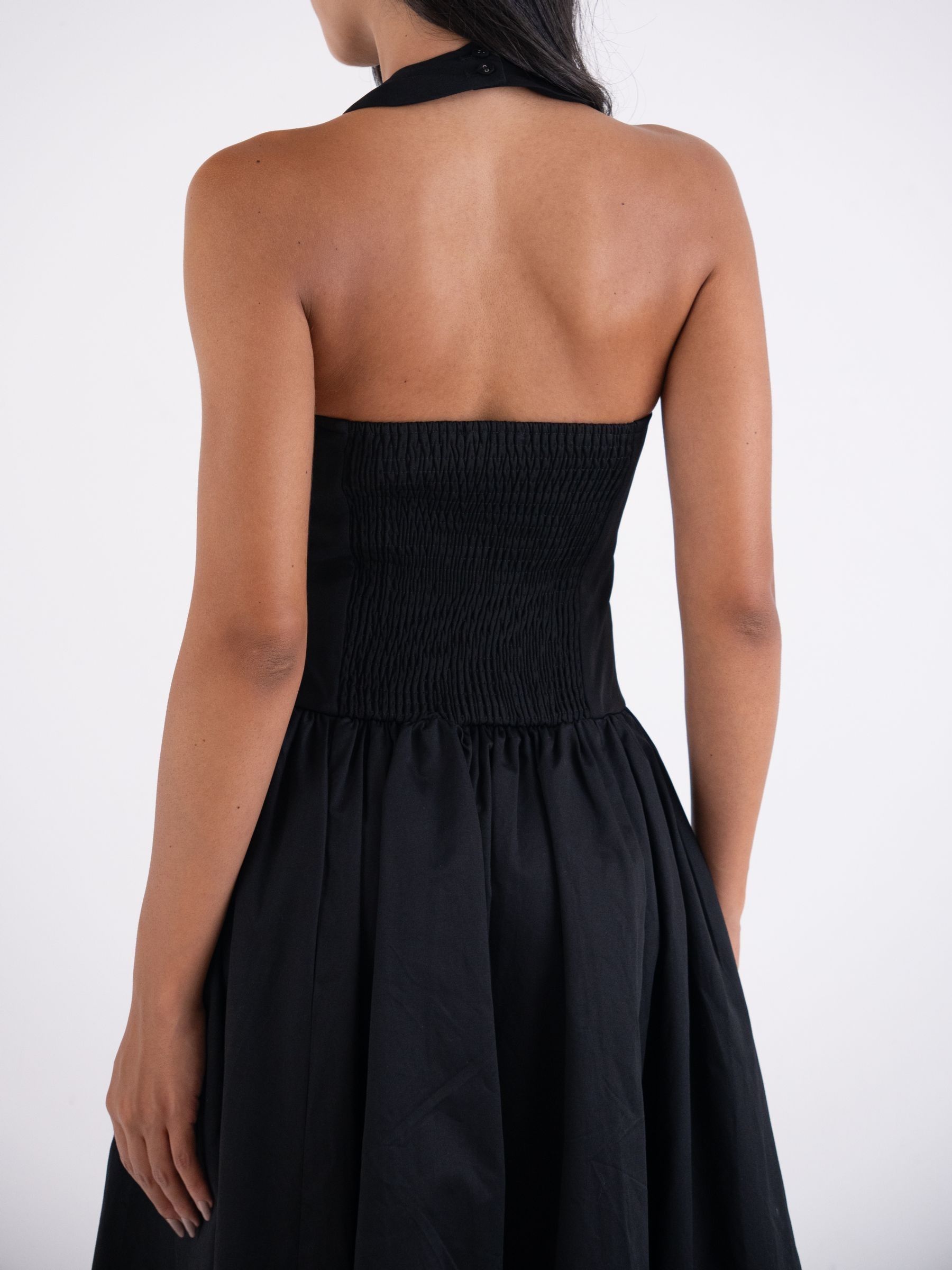 Buy Amy Lynn Black Garcelle Tailored Halterneck Puffball Midaxi