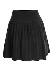 Amy Lynn Black Clemmie Pleated Knitted Mini Skirt - Image 10 of 11