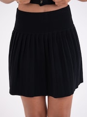 Amy Lynn Black Clemmie Pleated Knitted Mini Skirt - Image 6 of 11