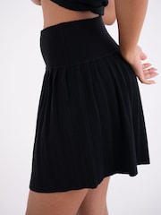 Amy Lynn Black Clemmie Pleated Knitted Mini Skirt - Image 7 of 11