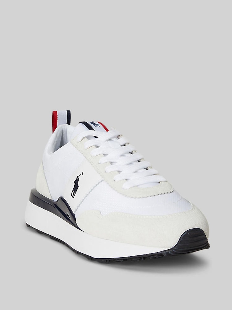 Polo Ralph Lauren White Train 89 Suede Sports Trainers - Image 2 of 4 Polo Ralph Lauren White Train 89 Suede Sports Trainers - Image 2 of 4