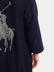 Polo Ralph Lauren Blue Contrast Detail Towelling Robe - Image 4 of 5