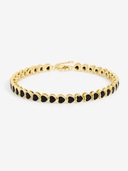 Inicio Gold Tone Jet Crystal Tennis Bracelet - Image 1 of 1