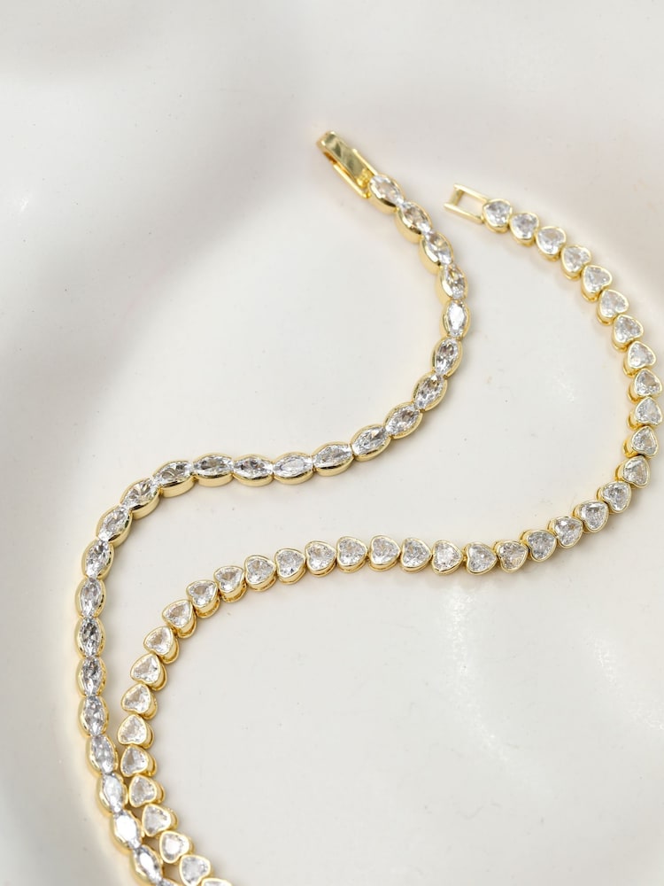 Inicio Gold Tone Crystal Tennis Bracelet - Image 4 of 4