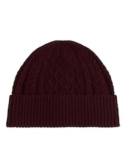 Tommy Hilfiger Red Crest Cable Knit Beanie - Image 3 of 4