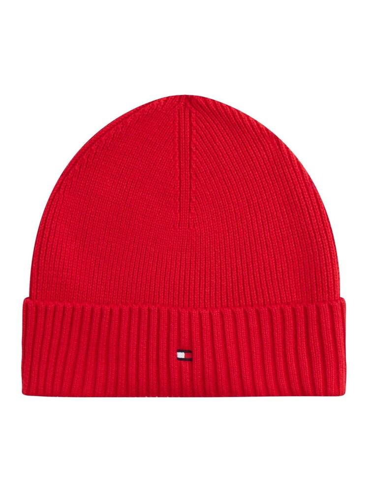 Tommy Hilfiger Red Cotton Cashmere Beanie - Image 1 of 4 Tommy Hilfiger Red Cotton Cashmere Beanie - Image 1 of 4