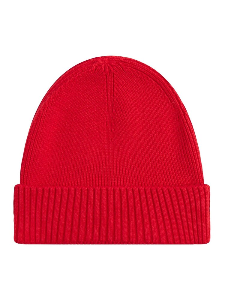 Tommy Hilfiger Red Cotton Cashmere Beanie - Image 2 of 4 Tommy Hilfiger Red Cotton Cashmere Beanie - Image 2 of 4