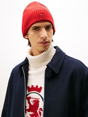 Tommy Hilfiger Red Cotton Cashmere Beanie - Image 3 of 4