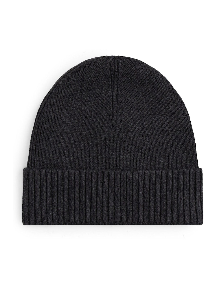 Tommy Hilfiger Grey Cotton Cashmere Beanie - Image 2 of 5 Tommy Hilfiger Grey Cotton Cashmere Beanie - Image 2 of 5