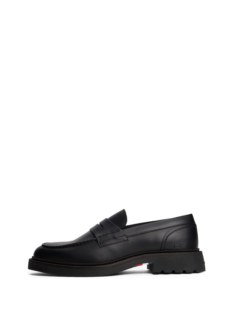Tommy Hilfiger Black Lightweight Leather Loafers - Image 2 of 6