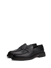 Tommy Hilfiger Black Lightweight Leather Loafers - Image 3 of 6