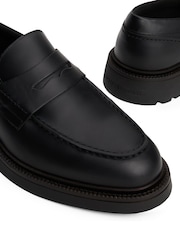 Tommy Hilfiger Black Lightweight Leather Loafers - Image 5 of 6